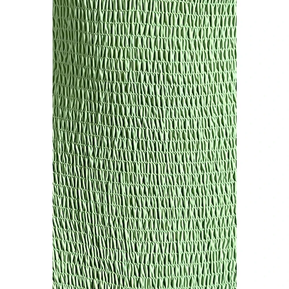 NEW RHYTHM x FREE PEOPLE CATCUS GREEN SMOCKED HI CUT ONE PIECE SWIMSUIT SZ S